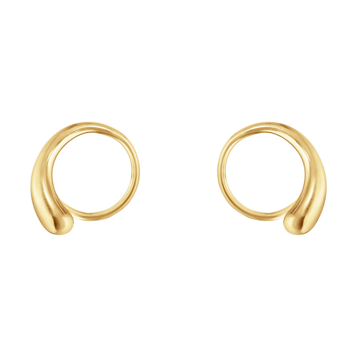 Georg Jensen Mercy 18ct Yellow Gold Swirl Earrings - Berry's Jewellers