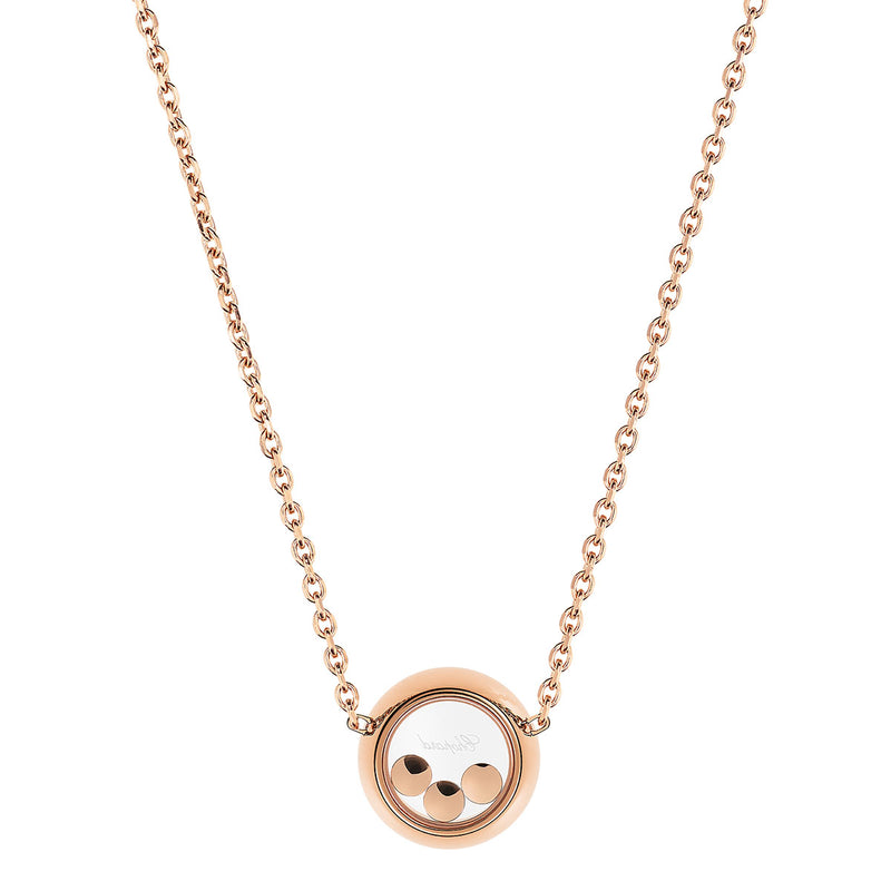 Chopard Happy Diamonds Icons 18ct Rose Gold Three Diamond Necklace - Berry's Jewellers