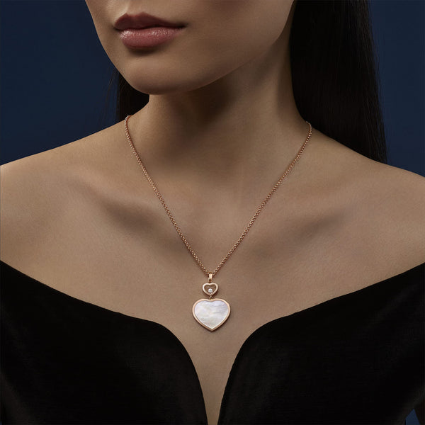 Chopard 18ct Rose Gold Happy Hearts Mother of Pearl Pendant - Berry's Jewellers