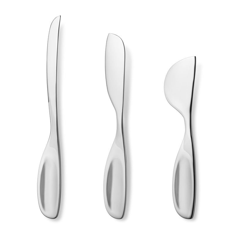 Georg Jensen Alfredo Stainless Steel Set Of 3 Cheese Knives - Berry's Jewellers
