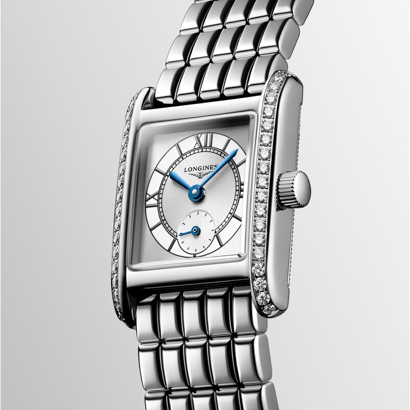 Longines Mini DolceVita Steel Ladies Diamond Bezel Bracelet Watch - Berry's Jewellers