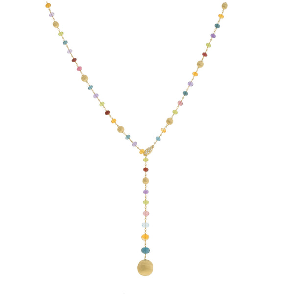 Marco Bicego 18ct Yellow Gold Africa Gemstones Lariat Necklace - Berry's Jewellers