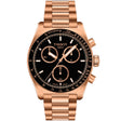 Tissot PR516 40mm Black Dial Mens PVD  Rose Gold Chronograph Watch - Berry's Jewellers
