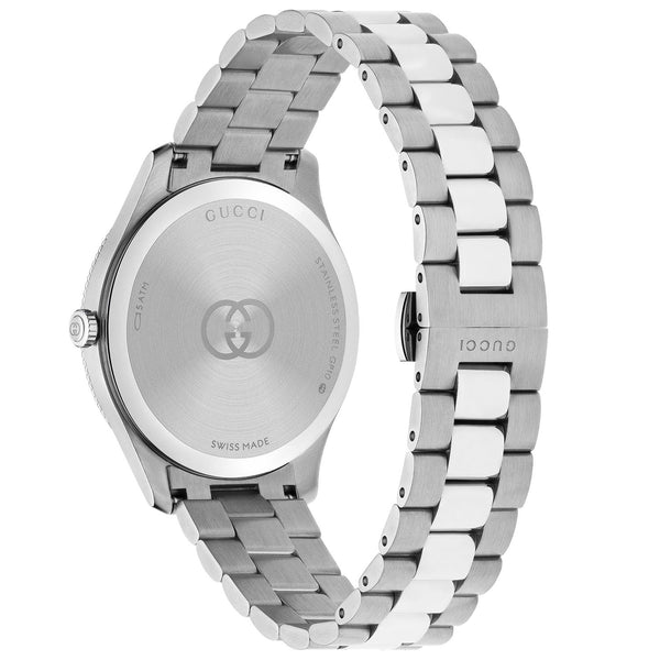 Gucci G-Timeless Quartz 38mm Stainless Steel Silver Dial Bracelet Watch - Berry's Jewellers