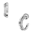 18ct White Gold Ice Cube Mini Diamond Small Hoop Earrings