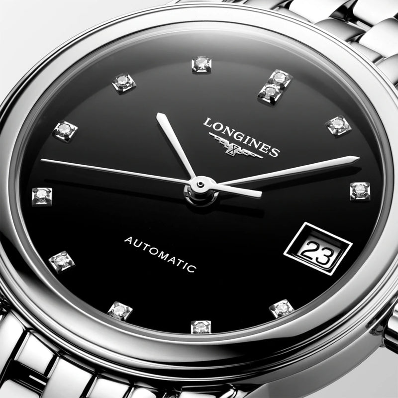Longines Flagship 30mm Black Dial Stainless Steel Bracelet Watch - Berry's Jewellers