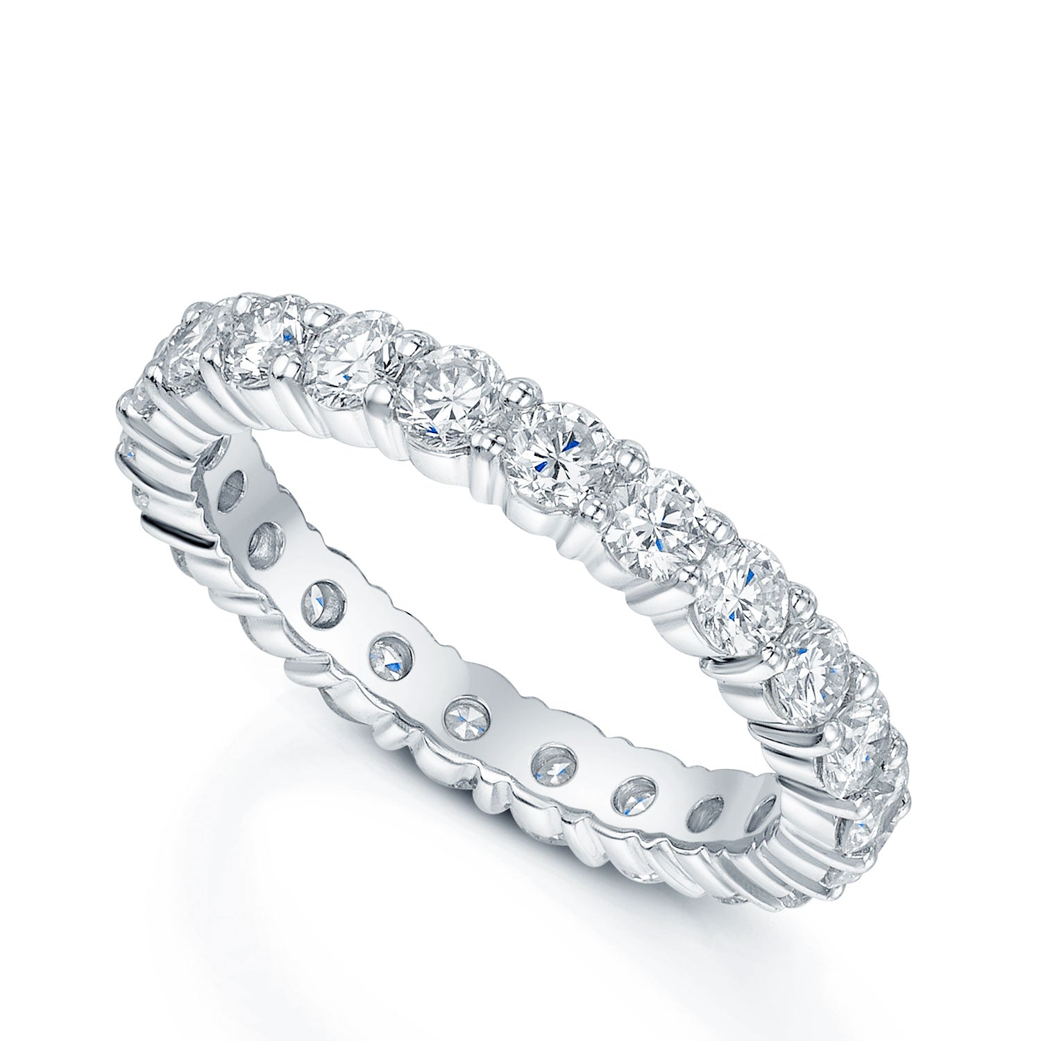 Platinum Diamond Claw Set Full Eternity Ring