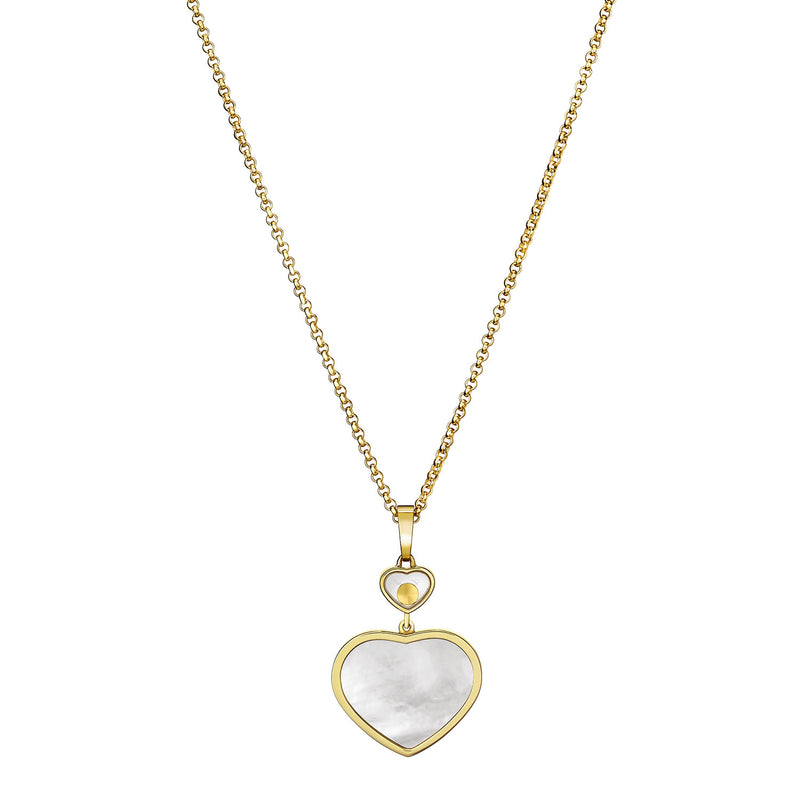 Chopard 18ct Yellow Gold Happy Hearts Mother of Pearl & Diamond Pendant - Berry's Jewellers