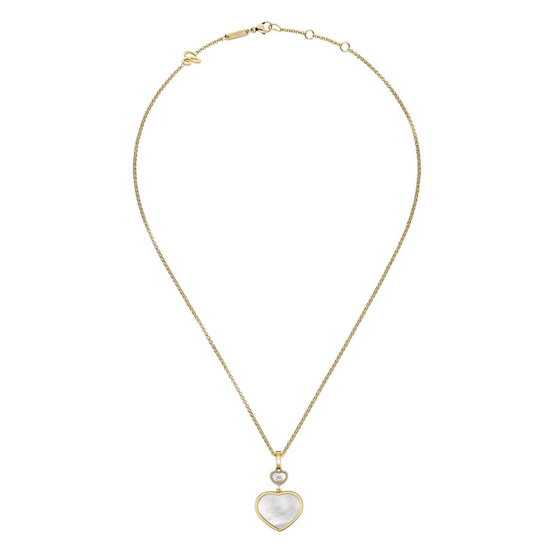 Chopard 18ct Yellow Gold Happy Hearts Mother of Pearl & Diamond Pendant - Berry's Jewellers