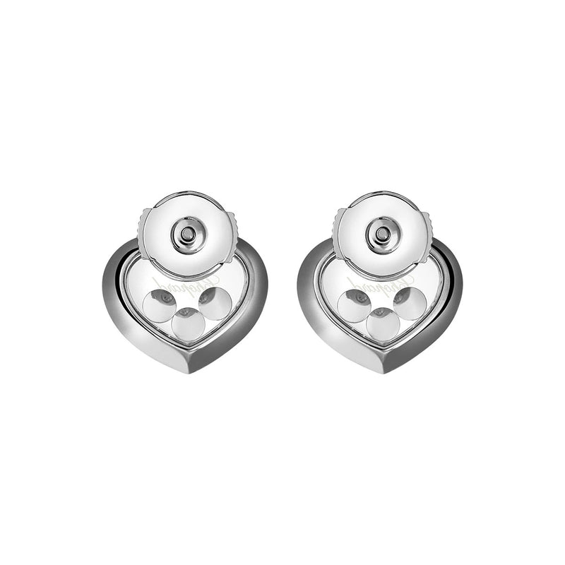 Chopard Happy Diamonds Icons 18ct White Gold Three Stone Heart Earrings - Berry's Jewellers