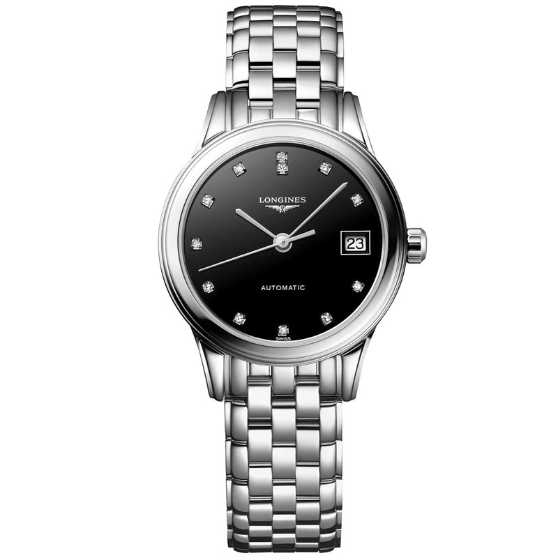 Longines Flagship 30mm Black Dial Stainless Steel Bracelet Watch - Berry's Jewellers