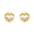 Happy Three Diamonds Icons 18ct Yellow Gold Heart Earrings