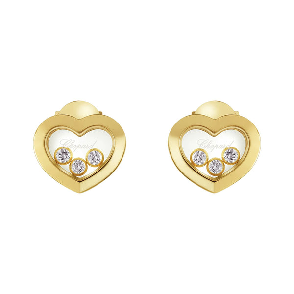 Chopard Happy Diamonds Icons 18ct Yellow Gold Heart Earrings - Berry's Jewellers
