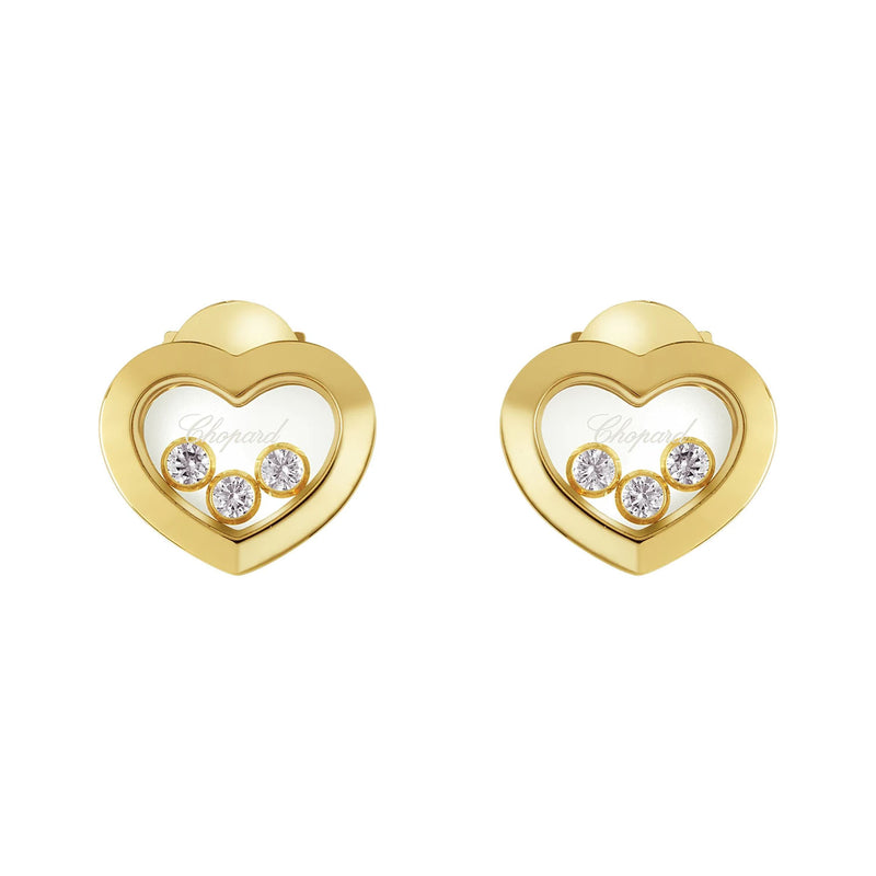Chopard Happy Diamonds Icons 18ct Yellow Gold Heart Earrings - Berry's Jewellers