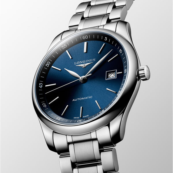 Longines Master Collection 40mm Blue Dial Automatic Bracelet Watch - Berry's Jewellers
