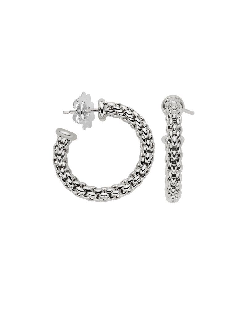FOPE Essentials 18ct White Gold Hoop Earrings - Berry's Jewellers