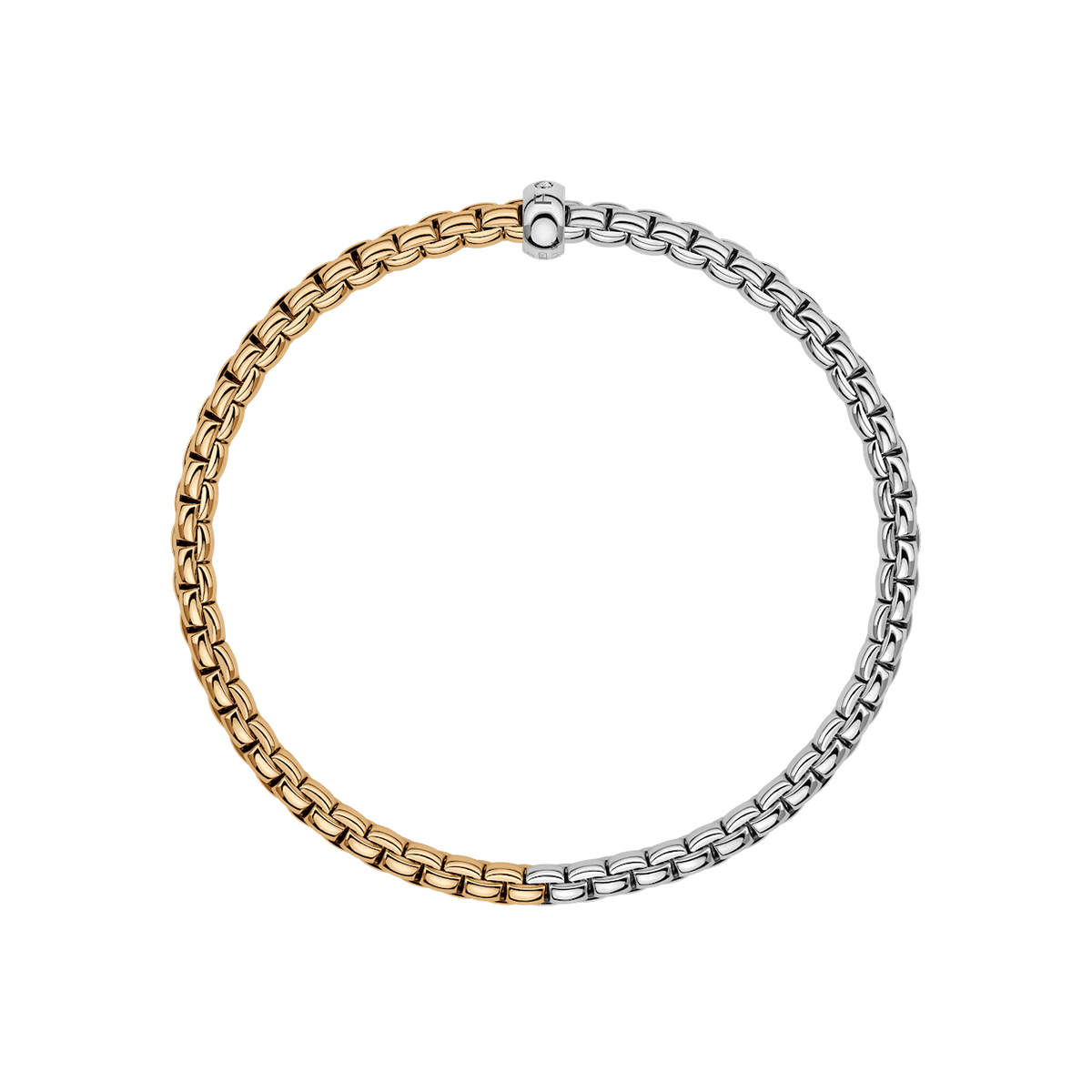 FOPE Eka 18ct Yellow & White Gold Bracelet With Single Diamond Rondel - Berry's Jewellers