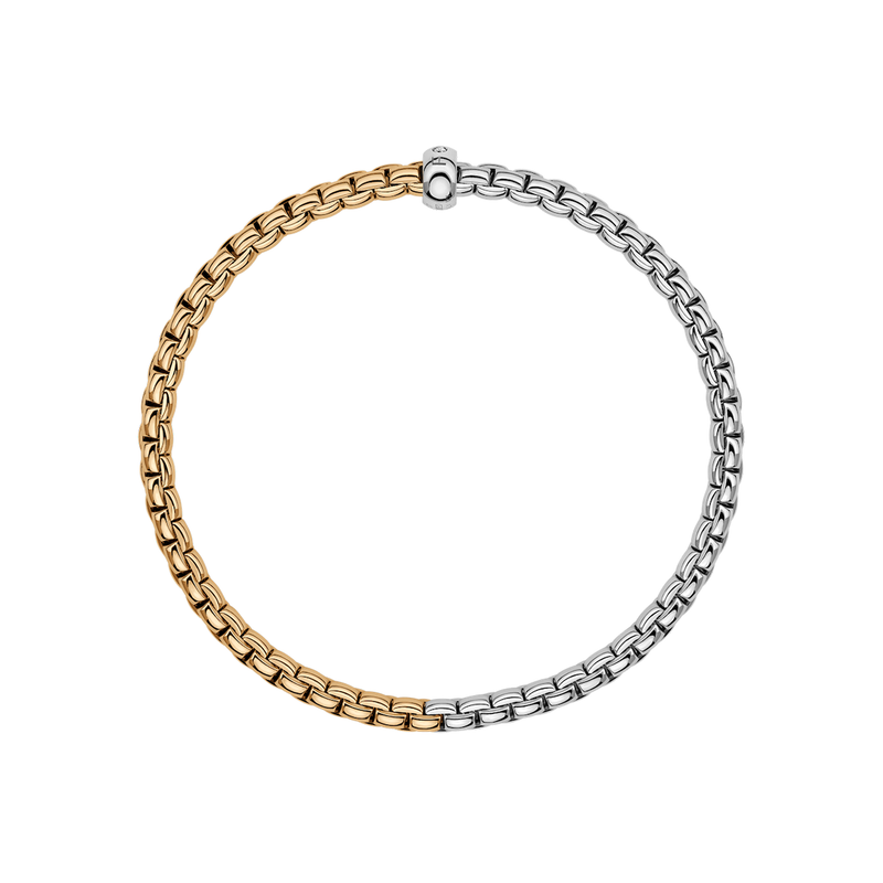 FOPE Eka 18ct Yellow & White Gold Bracelet With Single Diamond Rondel - Berry's Jewellers