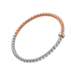 Eka 18ct Rose & White Gold Bracelet With Single Diamond Rondel