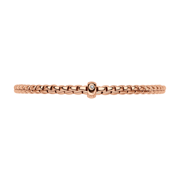 FOPE Eka 18ct Rose Gold Bracelet With Single Diamond Rondel - Berry's Jewellers