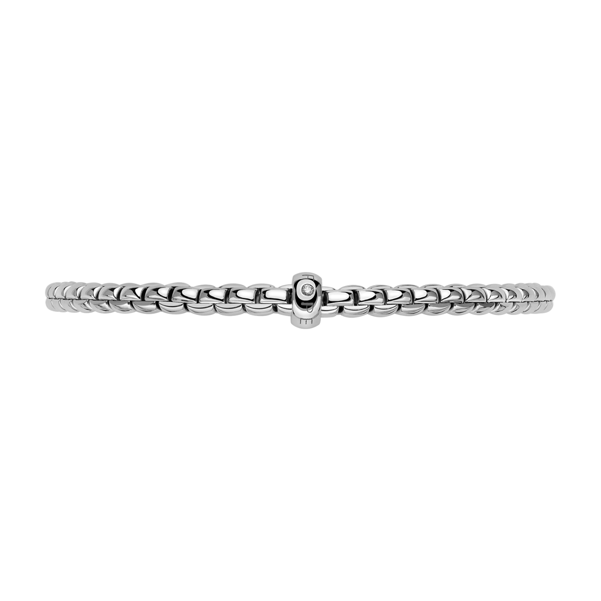 FOPE Eka 18ct White Gold Bracelet With Single Diamond Rondel - Berry's Jewellers