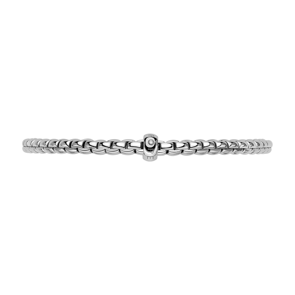 FOPE Eka 18ct White Gold Bracelet With Single Diamond Rondel - Berry's Jewellers