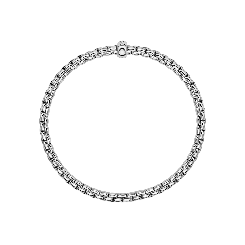FOPE Eka 18ct White Gold Bracelet With Single Diamond Rondel - Berry's Jewellers