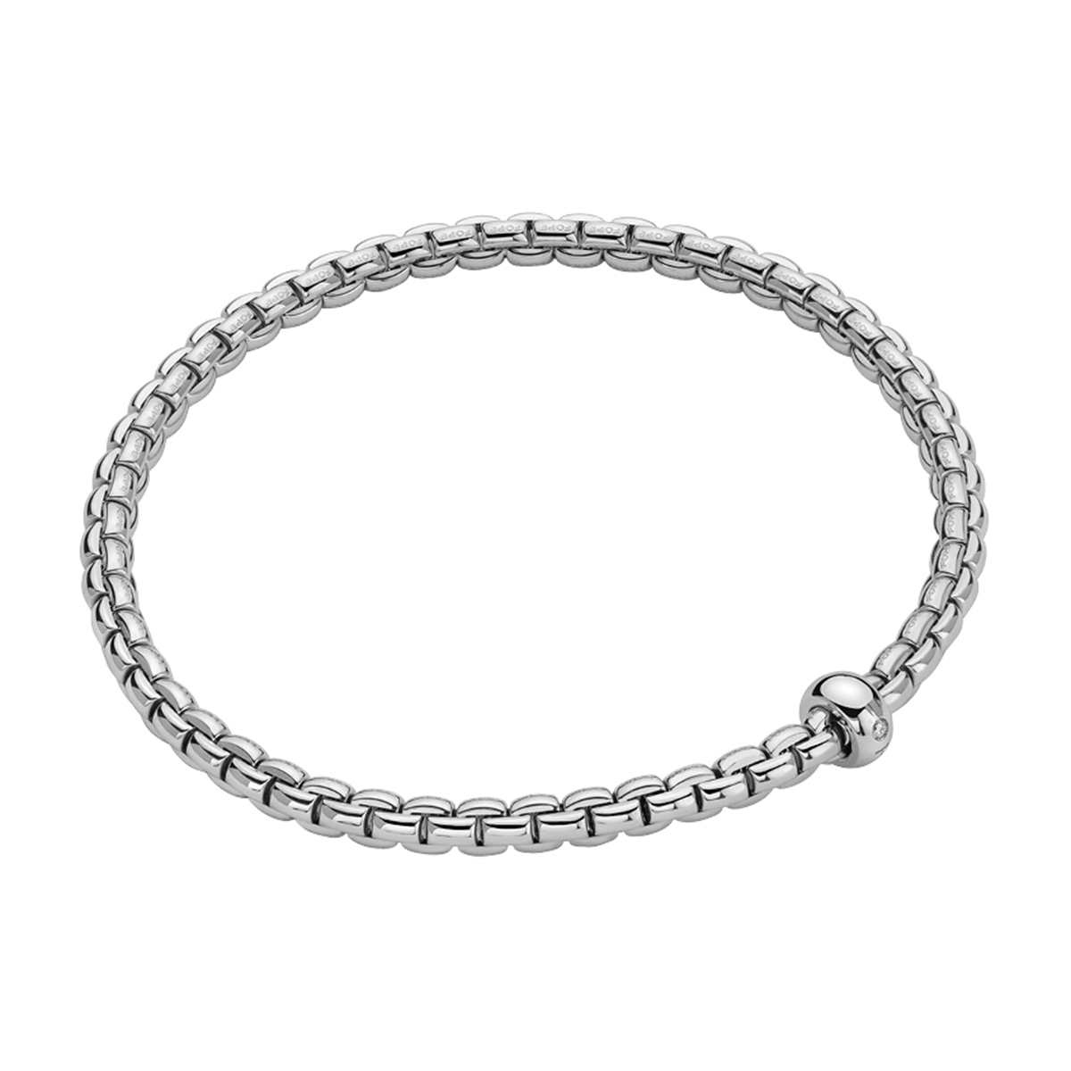 Eka 18ct White Gold Bracelet With Single Diamond Rondel