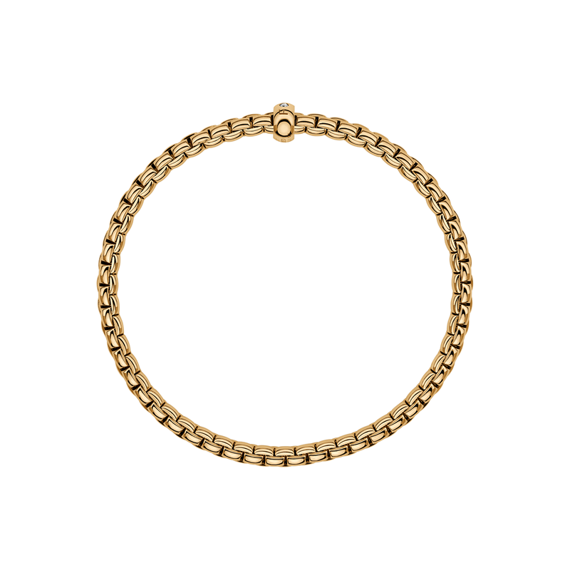 FOPE Eka 18ct Yellow Gold Single Diamond Set Bracelet - Berry's Jewellers