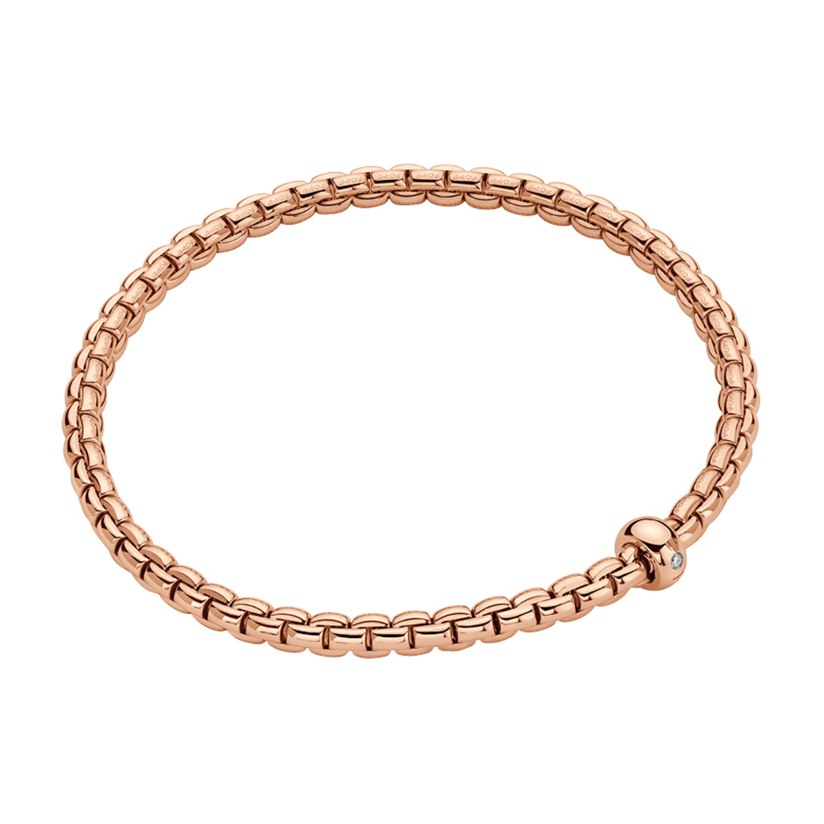 Eka 18ct Rose Gold Bracelet With Single Diamond Rondel