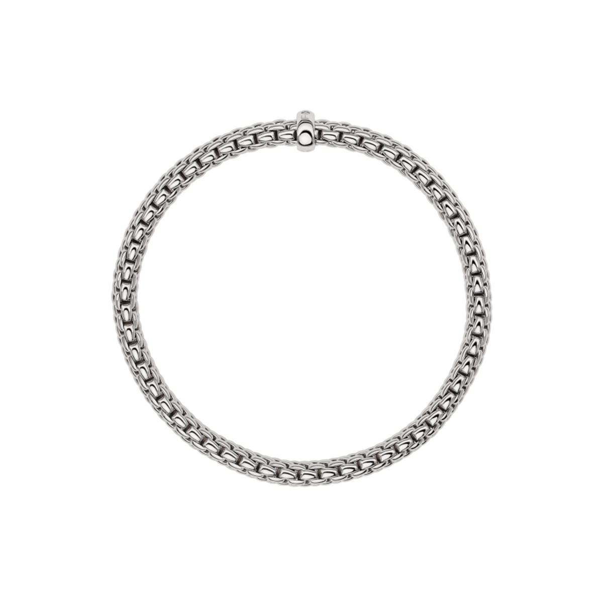 FOPE Vendome 18ct White Gold Bracelet With Single Diamond Set Rondel - Berry's Jewellers