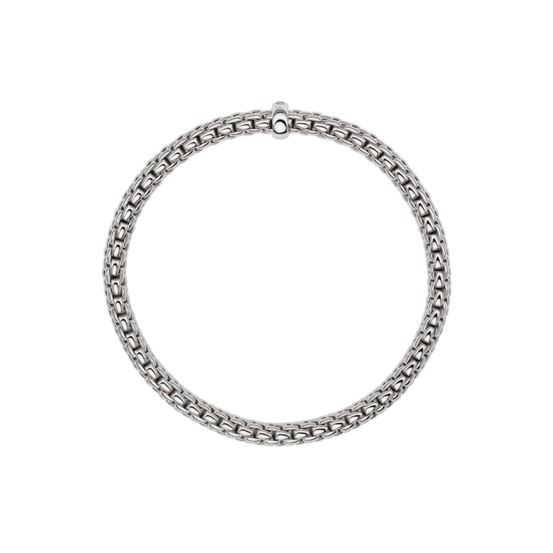 FOPE Vendome 18ct White Gold Bracelet With Single Diamond Set Rondel - Berry's Jewellers