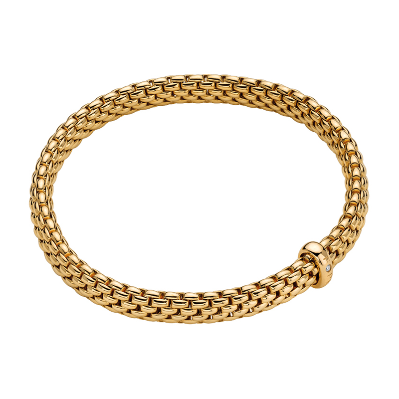 Vendôme 18ct Yellow Gold Bracelet With Single Diamond Set Rondel