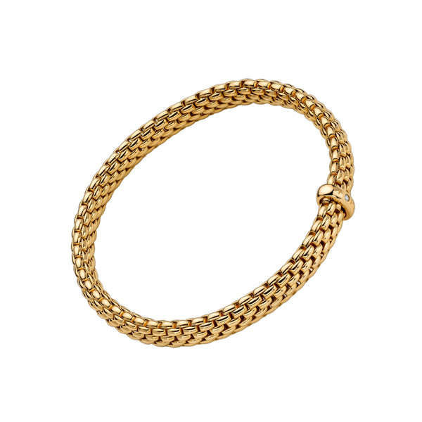 Vendome Flex'it 18ct Yellow Gold Bracelet with a White Diamond