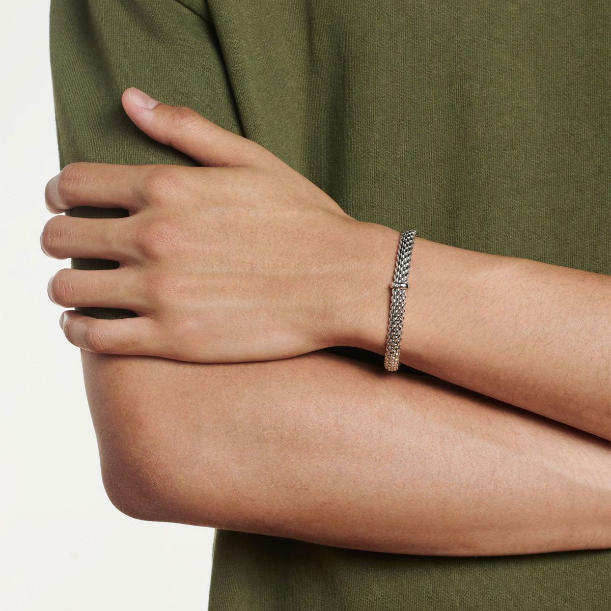 FOPE Vendome Flex'it 18ct Yellow Gold Bracelet with a White Diamond - Berry's Jewellers