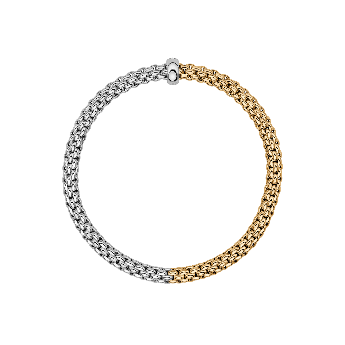 FOPE Solo 18ct Yellow & White Gold Bracelet With Single Diamond Rondel - Berry's Jewellers