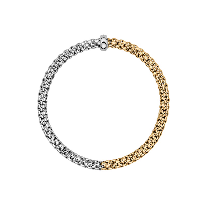 FOPE Solo 18ct Yellow & White Gold Bracelet With Single Diamond Rondel - Berry's Jewellers