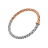 Solo 18ct Rose & White Gold Bracelet With Single Diamond Rondel