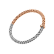 Solo 18ct Rose & White Gold Bracelet With Single Diamond Rondel