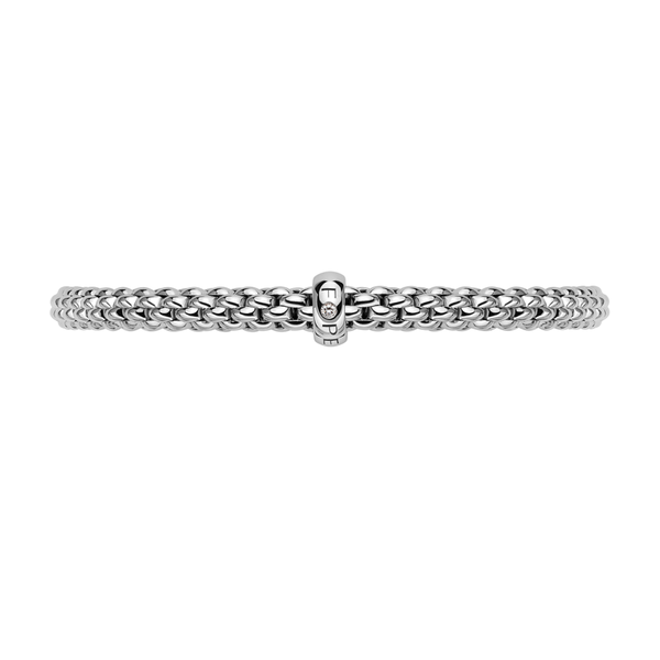 FOPE Solo 18ct White Gold Bracelet With Single Diamond Set Rondel - Berry's Jewellers