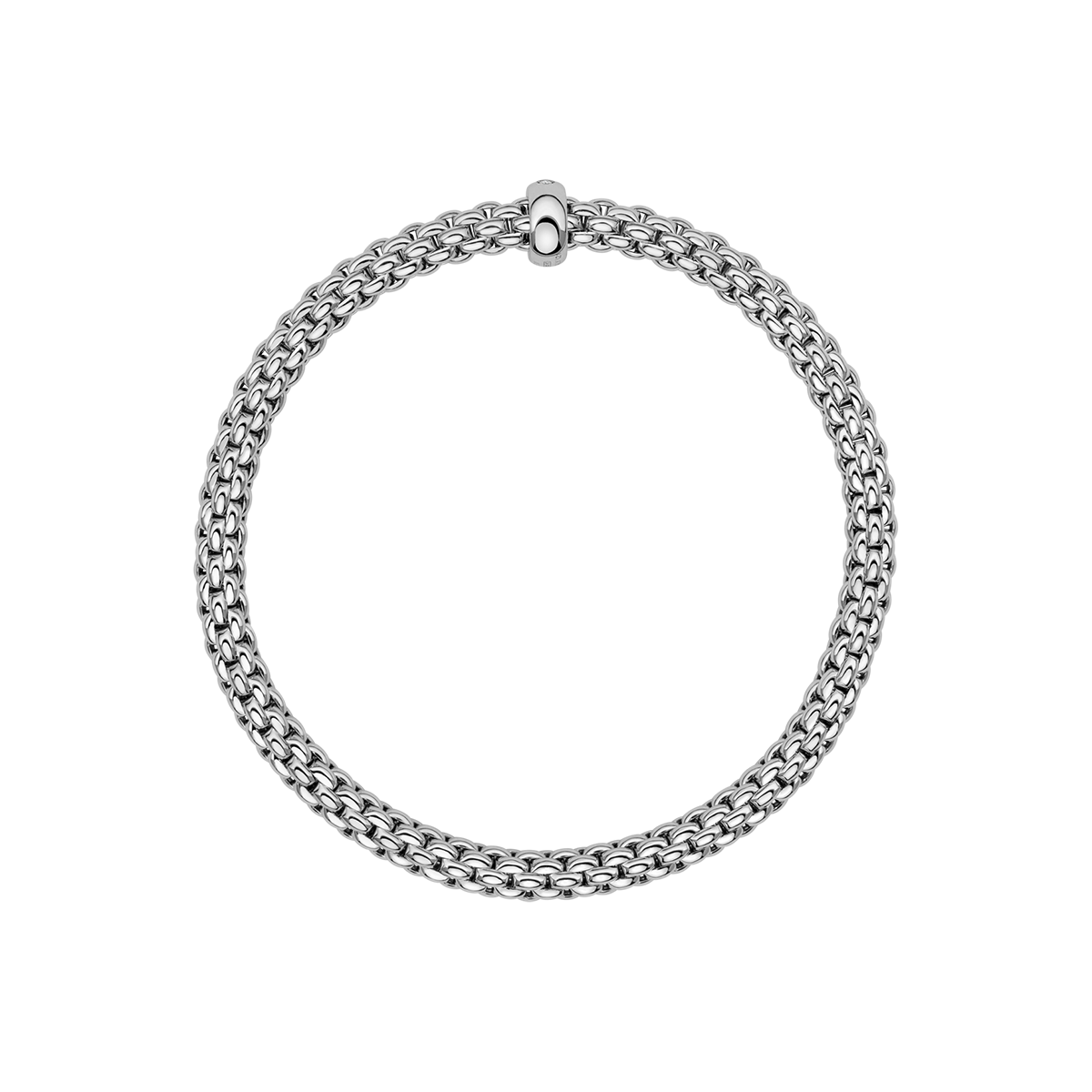 FOPE Solo 18ct White Gold Bracelet With Single Diamond Set Rondel - Berry's Jewellers