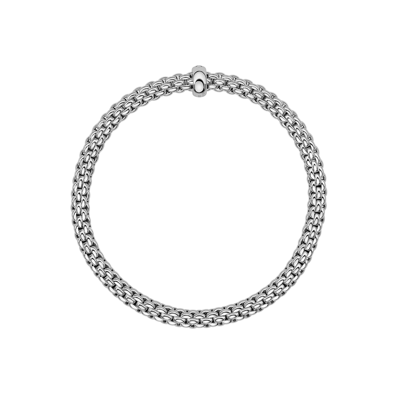 FOPE Solo 18ct White Gold Bracelet With Single Diamond Set Rondel - Berry's Jewellers