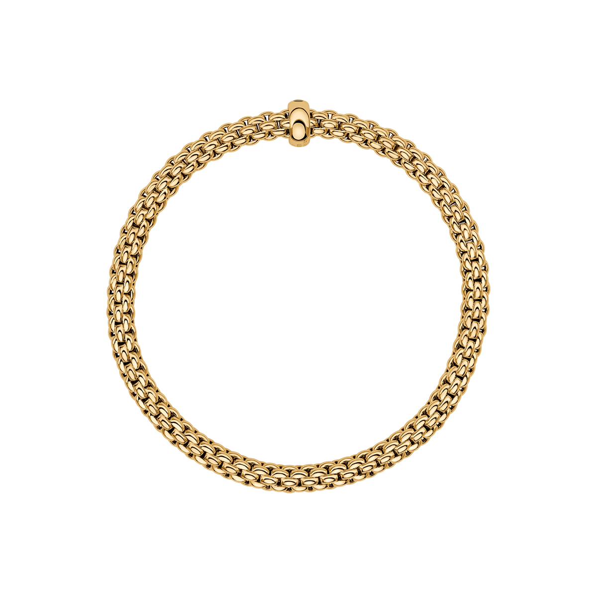 FOPE Solo 18ct Yellow Gold Bracelet With Single Black Diamond Rondel - Berry's Jewellers