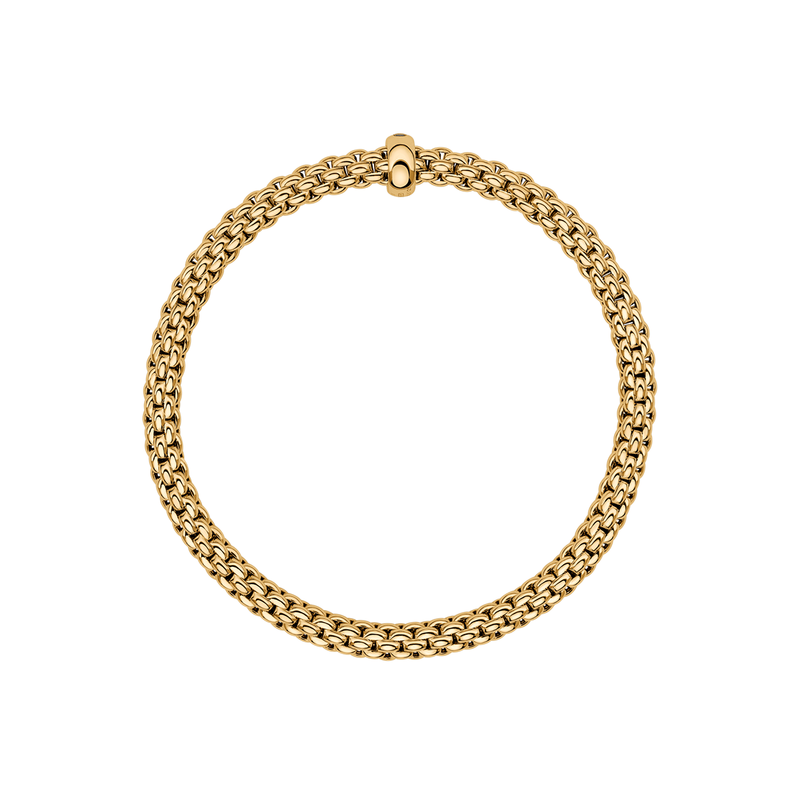 FOPE Solo 18ct Yellow Gold Bracelet With Single Black Diamond Rondel - Berry's Jewellers