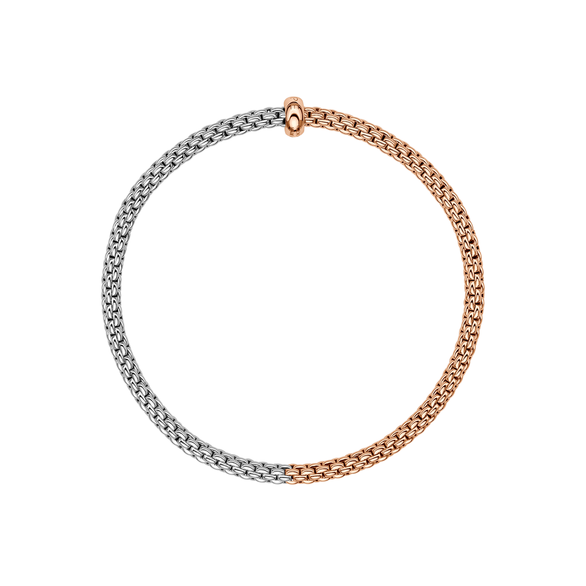 FOPE Prima 18ct Rose & White Gold Bracelet With Single Diamond Rondel - Berry's Jewellers
