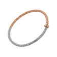 Prima 18ct Rose & White Gold Bracelet With Single Diamond Rondel