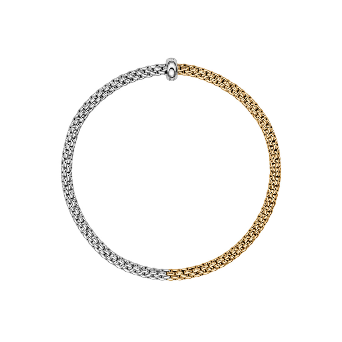 FOPE Prima 18ct Yellow & White Gold Bracelet With Single Diamond Rondel - Berry's Jewellers