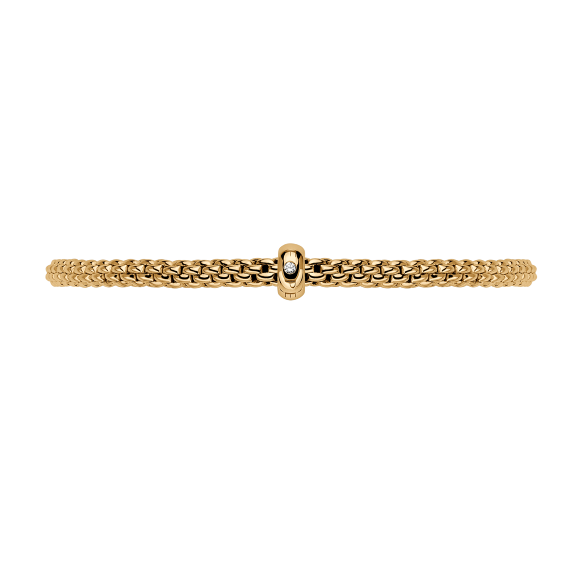 FOPE Prima 18ct Yellow Gold Bracelet With Single Diamond Rondel - Berry's Jewellers