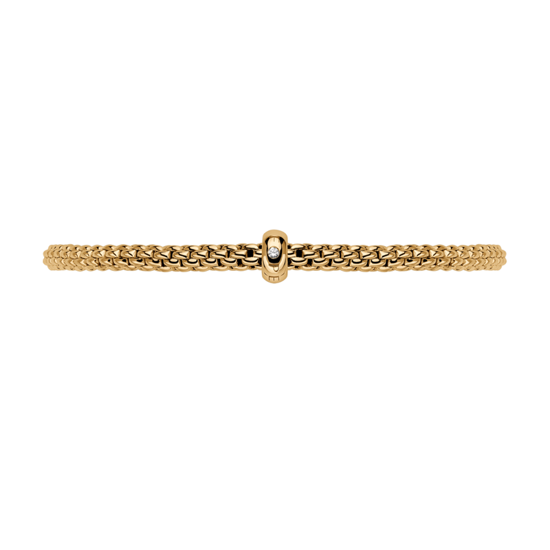 FOPE Prima 18ct Yellow Gold Bracelet With Single Diamond Rondel - Berry's Jewellers