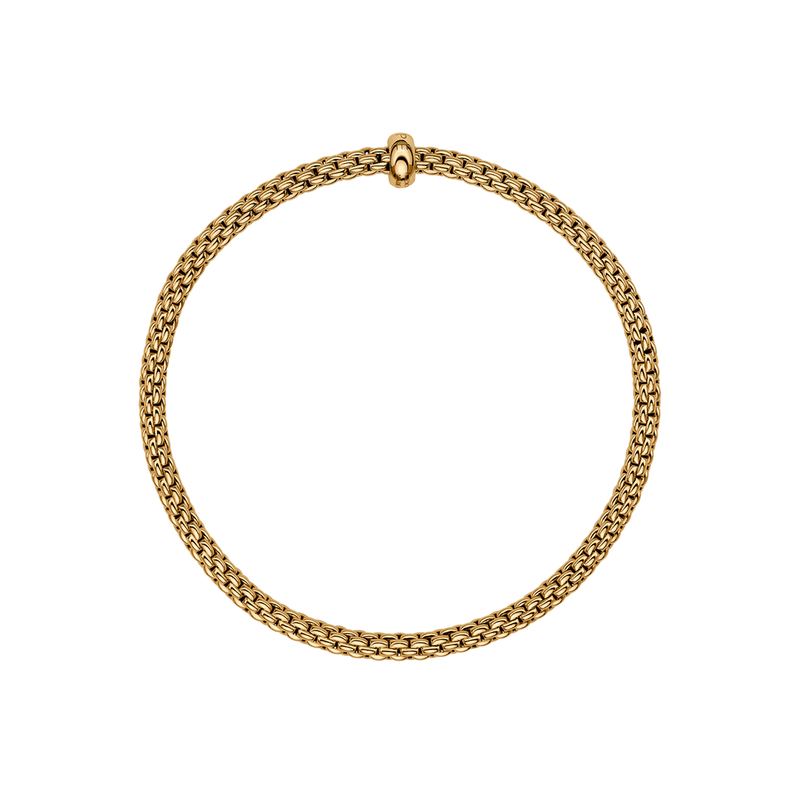 FOPE Prima 18ct Yellow Gold Bracelet With Single Diamond Rondel - Berry's Jewellers